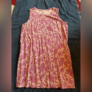 J. Jill Pink and Cream Paisley Dress